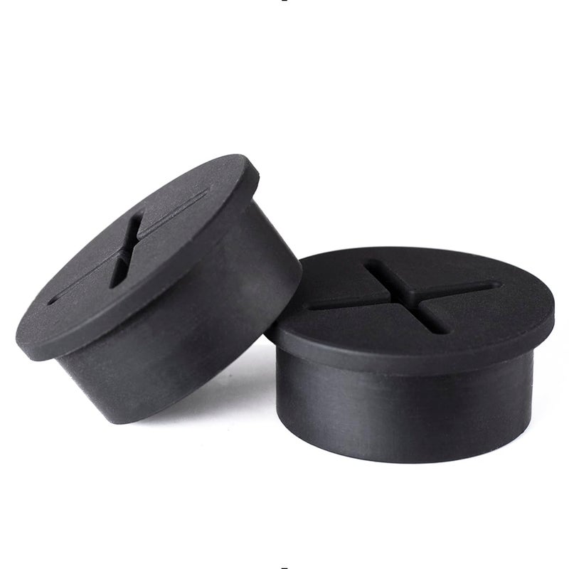 keenkee 2 PCS Cable Grommet Made of Flexible Silicone 1 Inch Desk Grommets for Table and Other Furnitures Hole Cover Cord or Wire Pass Through Black Color - Image 1